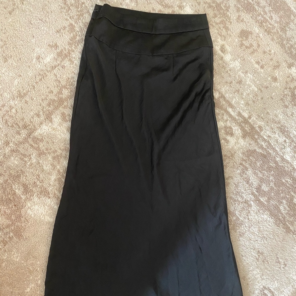 Black satin free people skirt